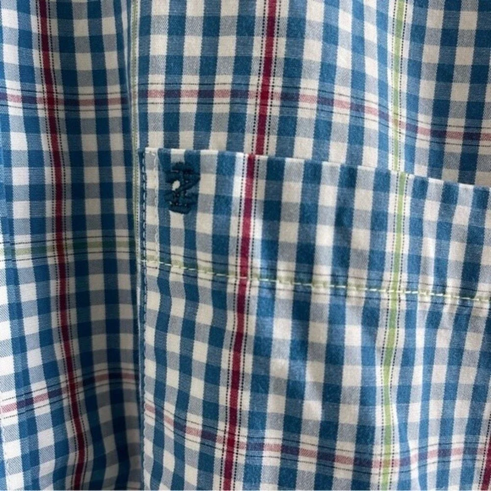 IZOD Long Sleeve Plaid Button Down Mens Shirt XL 100% Cotton - Picture 8 of 8